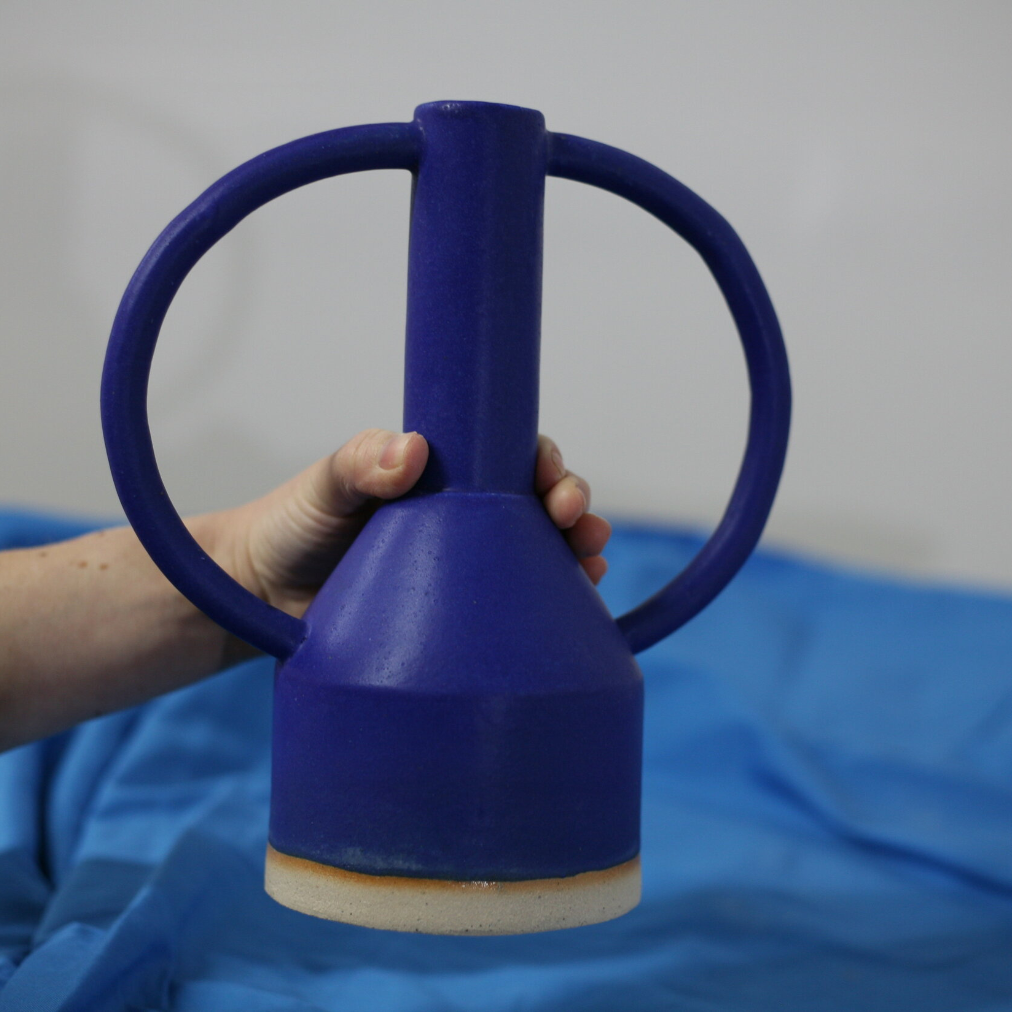 Extra Large Jug-Eared Vase in Bright Blue